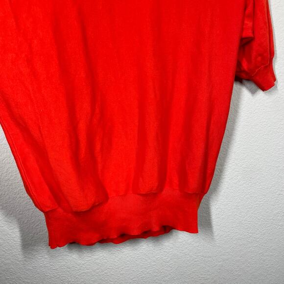 SC by Spring & Clifton Medium Cut Out Back Dolman Sleeves Top Red Cotton V Neck - Picture 4 of 8